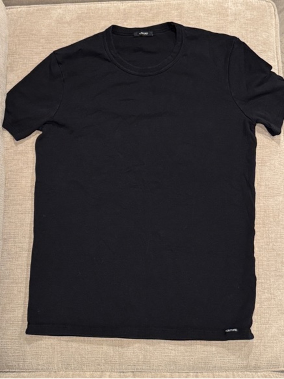 Tom Ford Black Crewneck Men's T-Shirt